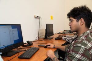 young man using a computer