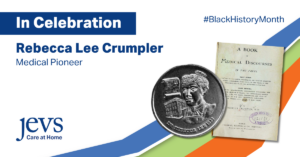 In Celebration. Rebecca Lee Crumpler. Image of coin and letter representing pioneer nurse, writer, and doctor.